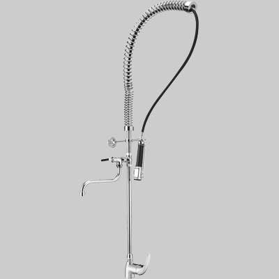 MONOCOMANDO  LAVELLO CON DOCCIA PRELAVAGGIO E RUBINETTO