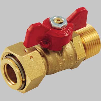 VALVOLA A SFERA DIRITTA MASCHIO CON GIRELLO
