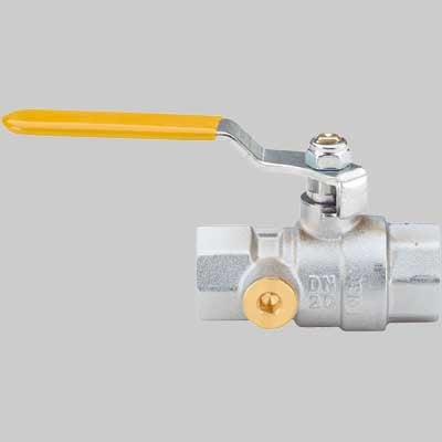 VALVOLA GAS SFERA F/F CON DUE PRESE PRESSIONE LEVA ACCIAIO