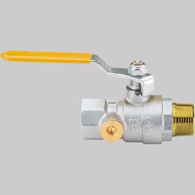 VALVOLA SFERA GAS M/F CON DUE PRESE PRESSIONE LEVA ACCIAIO