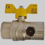 VALVOLA SFERA GAS F/F CON DUE PRESE PRESSIONE FARFALLA ALLUMINIO
