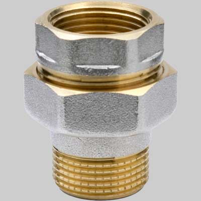 RACCORDO DIRITTO NICHELATO IN TRE PEZZI F/M