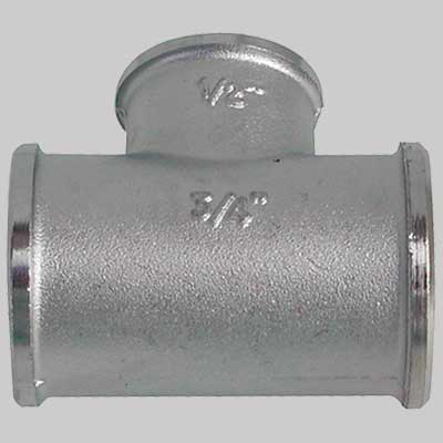 RACCORDO A TEE DIRITTO RIDOTTO OTTONE NICHELATO