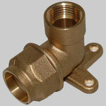 RACCORDO A GOMITO FEMMINA CON STAFFA ANELLO RESINA