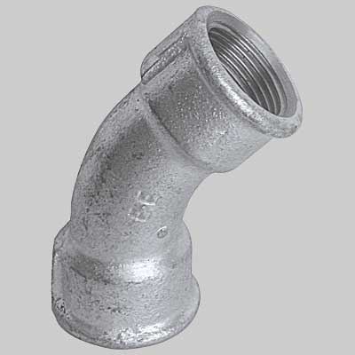 CURVA A 45° FEMMINA/FEMMINA ZINCATA