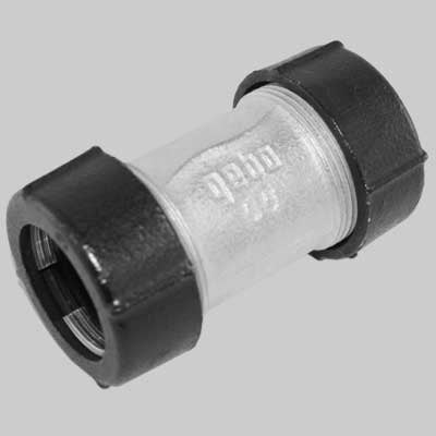 RACCORDO A COMPRESSIONE IN GHISA DOPPIO