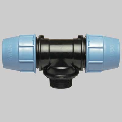 TEE 90° CON DERIVAZIONE MASCHIO PLASTICA