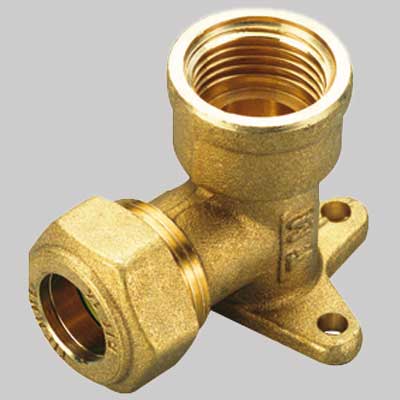 RACCORDO CURVO FEMMINA CON FLANGIA O-RING GIALLO