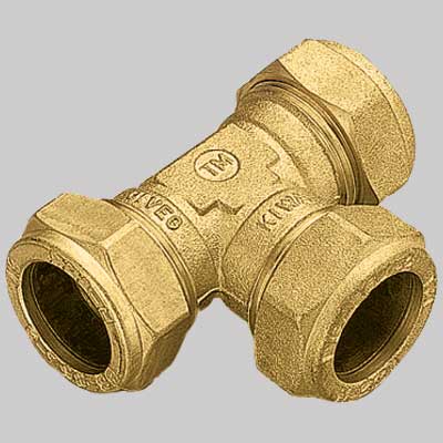 RACCORDO A TEE 3 DADI CON OGIVA OTTONE