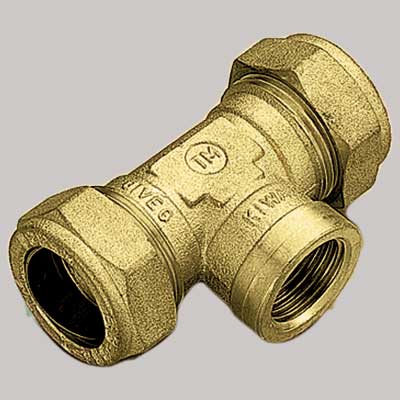 RACCORDO A TEE FEMMINA CON OGIVA OTTONE