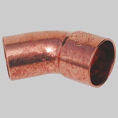 CURVA RAME 45° A SALDARE MASCHIO/FEMMINA
