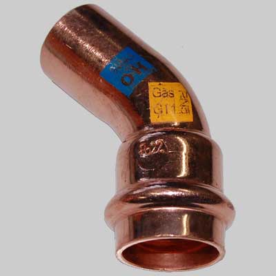 CURVA RAME A PRESSARE 45° MASCHIO/FEMMINA