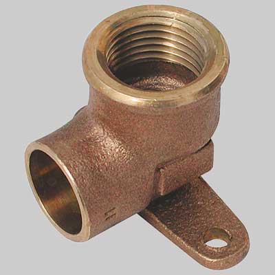 GOMITO BRONZO CON FLANGIA FILETTATO FEMMINA A SALDARE FEMMINA