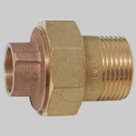 BOCCHETTONE BRONZO A 3 PEZZI DIRITTO FILETTATO MASCHIO A SALDARE FEMMINA