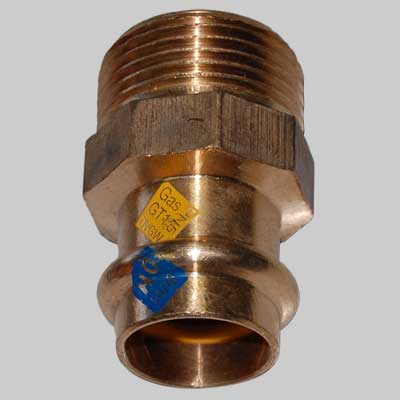 RACCORDO BRONZO DIRITTO MASCHIO A PRESSARE