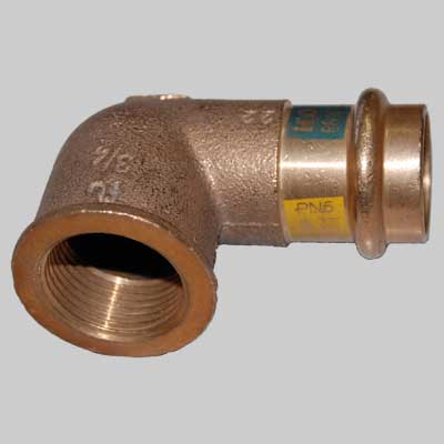 RACCORDO BRONZO GOMITO FEMMINA A PRESSARE