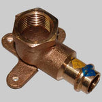 RACCORDO BRONZO GOMITO CON FLANGIA A PRESSARE