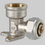 Raccordo a compressione curvo Femmina con flangia