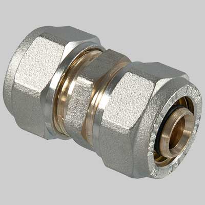 Raccordo a compressione diritto doppio