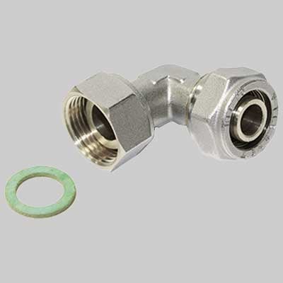 RACCORDO A COMPRESSIONE CURVO CON GIRELLO