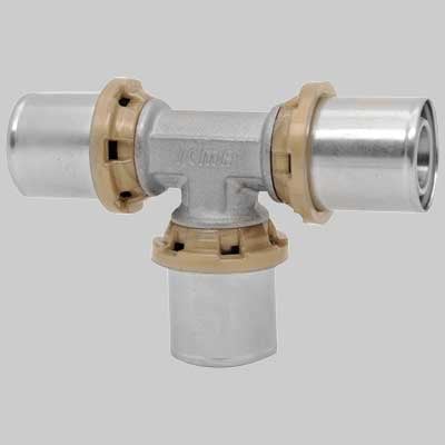 RACCORDO A TEE DOPPIO A PRESSARE