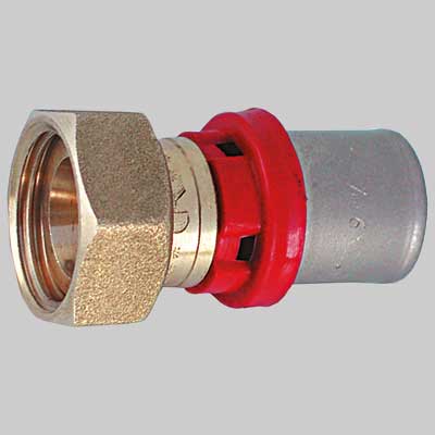 RACCORDO DIRITTO A PRESSARE CON GIRELLO CON GUARNIZIONE