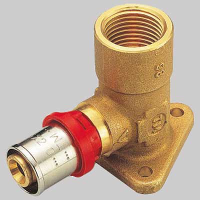RACCORDO CURVO FEMMINA CON FLANGIA H=50 A PRESSARE TIEMME 09663