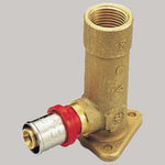 RACCORDO CURVO FEMMINA CON FLANGIA H=77 A PRESSARE TIEMME