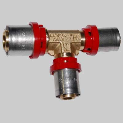 Raccordo a Tee Ridotto a pressare tiemme 09667