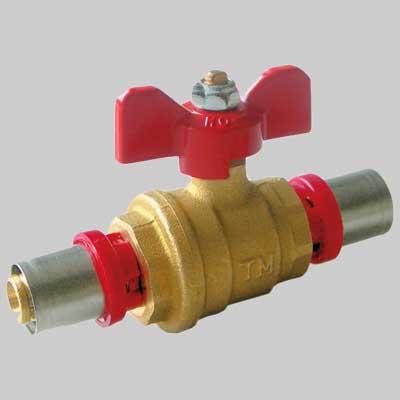 VALVOLA A SFERA CON LEVA FARFALLA A PRESSARE TIEMME