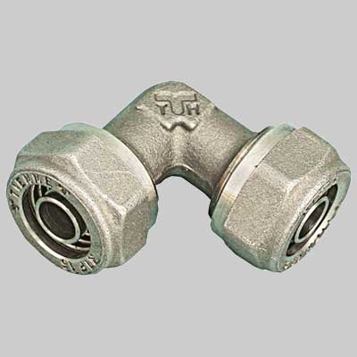 RACCORDO A GOMITO DOPPIO PER TUBO COBRA-PEX