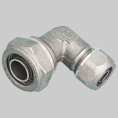 RACCORDO A GOMITO DOPPIO RIDOTTO PER TUBO COBRA-PEX