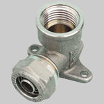 RACCORDO A GOMITO FEMMINA CON FLANGIA PER TUBO COBRA-PEX