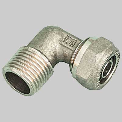 RACCORDO A GOMITO MASCHIO PER TUBO COBRA-PEX