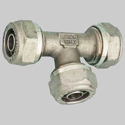 RACCORDO A TEE DOPPIO PER TUBO COBRA-PEX