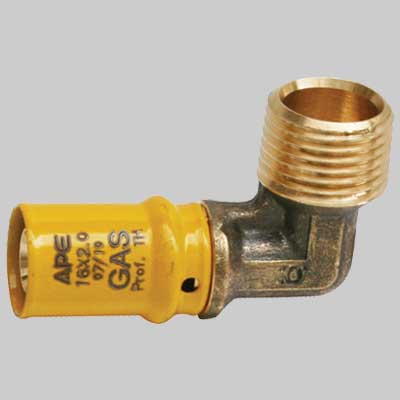 RACCORDO A PRESSARE CURVO PER GAS