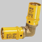 RACCORDDO A PRESSARE CURVO DOPPIO PER GAS