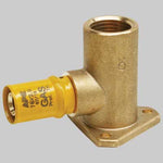 RACCORDO A PRESSARE CURVO FEMMINA CON FLANGIA PER GAS