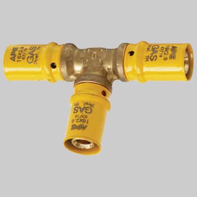 RACCORDO A PRESSARE A TEE RIDOTTO PER GAS