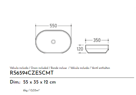 LAVABO CERAMICA RS6594BR