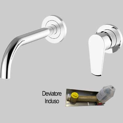 BATTERIA LAVABO INCASSO A PARETE VELVET