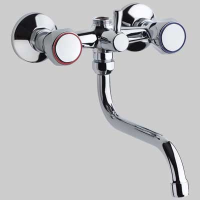 LAVELLO A MURO ATTACCO LAVATRICE CROMO FROMAC