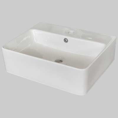 LAVABO APPOGGIO IN CERAMICA RETTANGOLARE 50 C/FORO