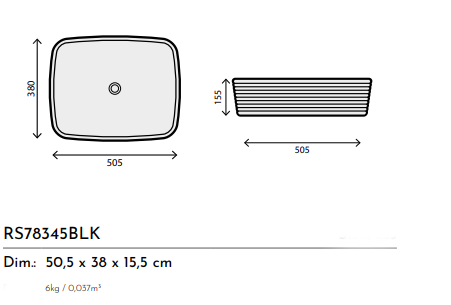 LAVABO CERAMICA RS78345BLK NERO
