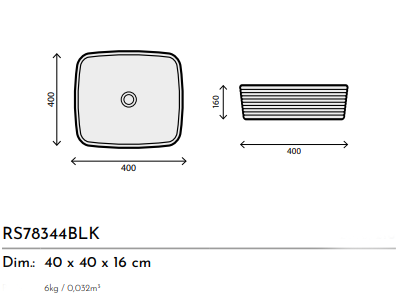 LAVABO CERAMICA RS78345BLK NERO