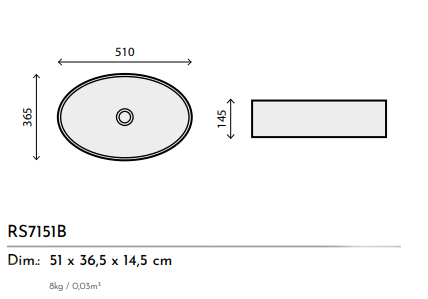 LAVABO CERAMICA RS78345BLK NERO