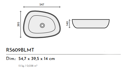LAVABO CERAMICA RS78345BLK NERO