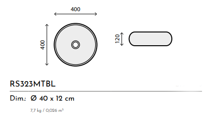 LAVABO CERAMICA RS78345BLK NERO
