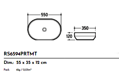 LAVABO CERAMICA RS78345BLK NERO