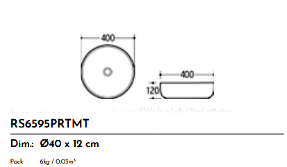 LAVABO CERAMICA RS78345BLK NERO